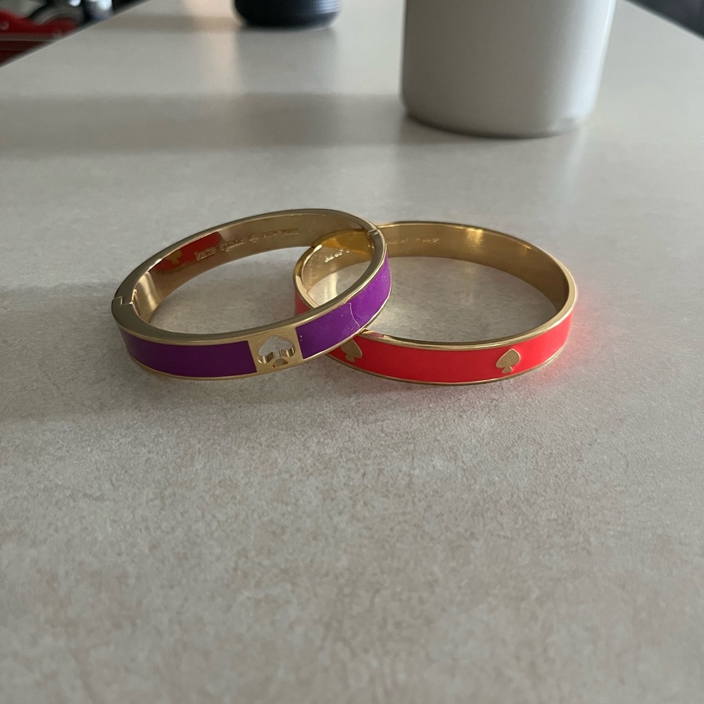 Kate Spade Purple and pink Enamel Bangles